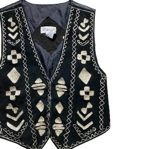 vintage embroidery suede vest