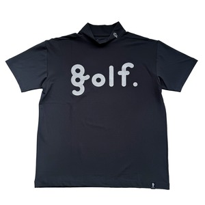 SILVER PRINTMESH MOCK NECK SHIRTS -BLACK-