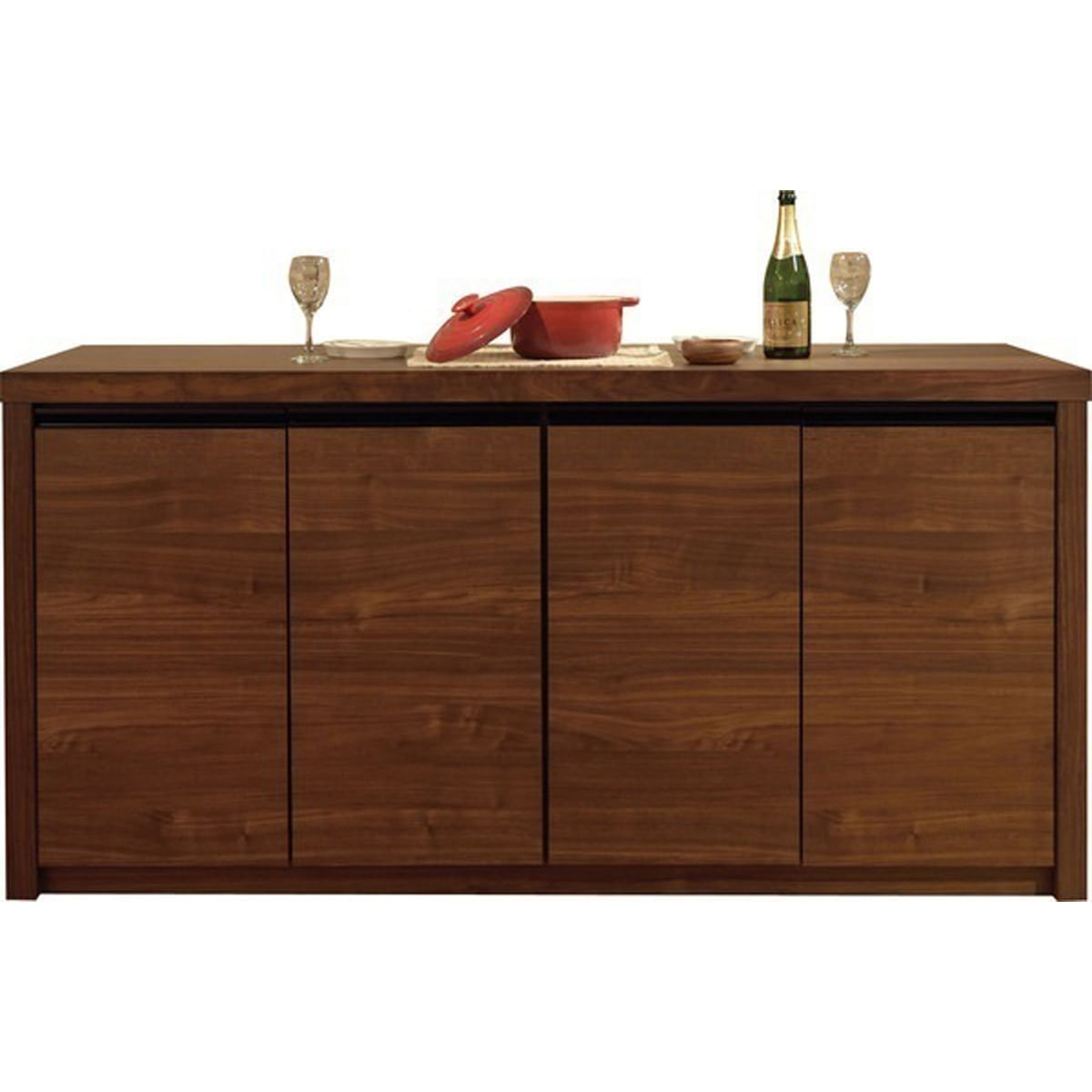 カウンターW180 天然木 ウォルナット ウレタン塗装 メラミン化粧合板 強化紙プリント化粧合板