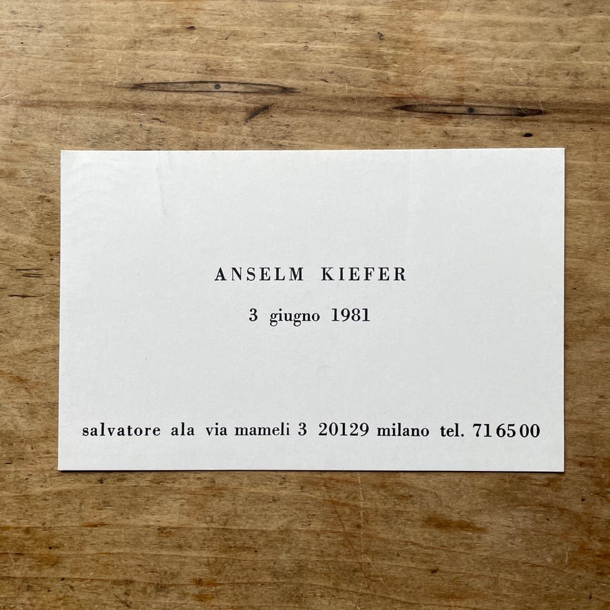 【アナウンスメントカード】アンセルム・キーファー Anselm Kiefer  1981 Salvatore Ala Milano  [310194186]