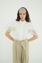 CLANE TULLE LAYERED  SLEEVE SHIRTS 3色展開