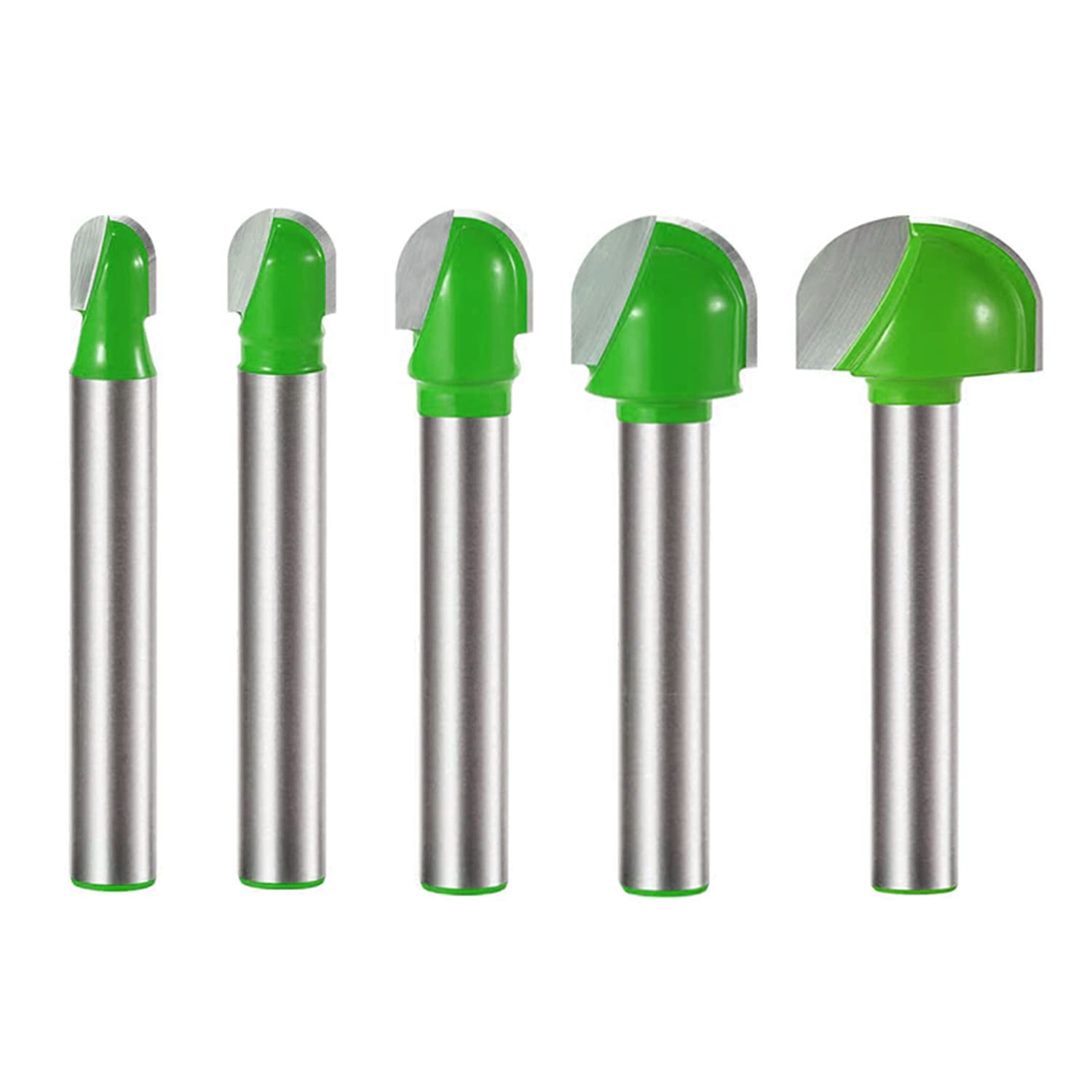 Kimlonton超硬トリマ・ルータービット U溝ビット トリマー ビット(シャンク径6mm) 5本セット 超硬ルーターセット 電動トリマー用 ほぞカッター 面取り切削工具 戸板彫刻 木工用カッター