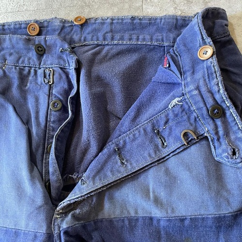 50-60s Savo フレンチワーク パッチワーク ダブルニー パンツ W29 詳細写真11