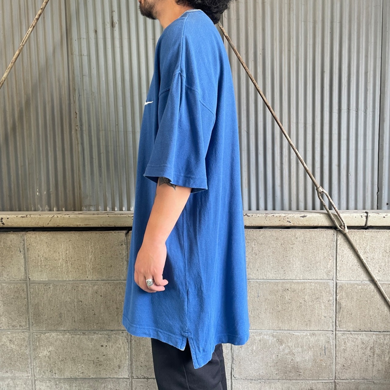 90年代 NIKE ナイキ ワンポイントロゴ刺繍 鹿の子 Tシャツ メンズXL 