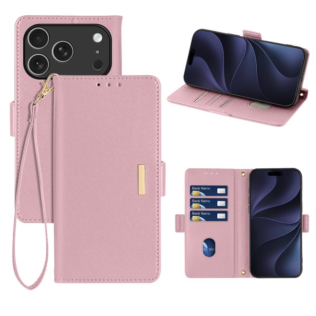 RanBluu コンパチブル iPhone 18 Pro ケース 手帳型 アイフォン 18プロ用 高級PUレザーケース カバー スマホケース 財布型
