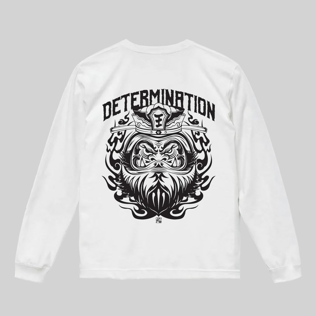 閻魔達磨 ロングTシャツ 白生地×黒/金/銀プリント【TIKTOK】