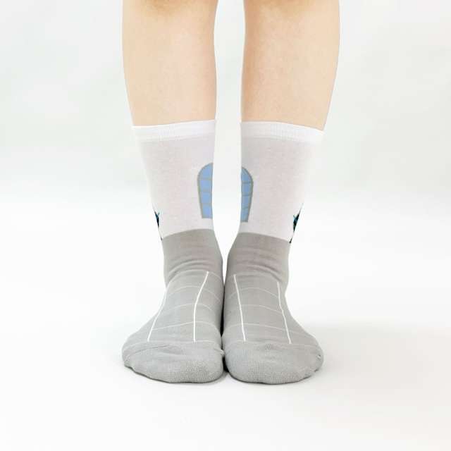 【UMAO】SOCKS  BLACK CAT BESIDE WINDOW  窓辺の黒猫 ソックス