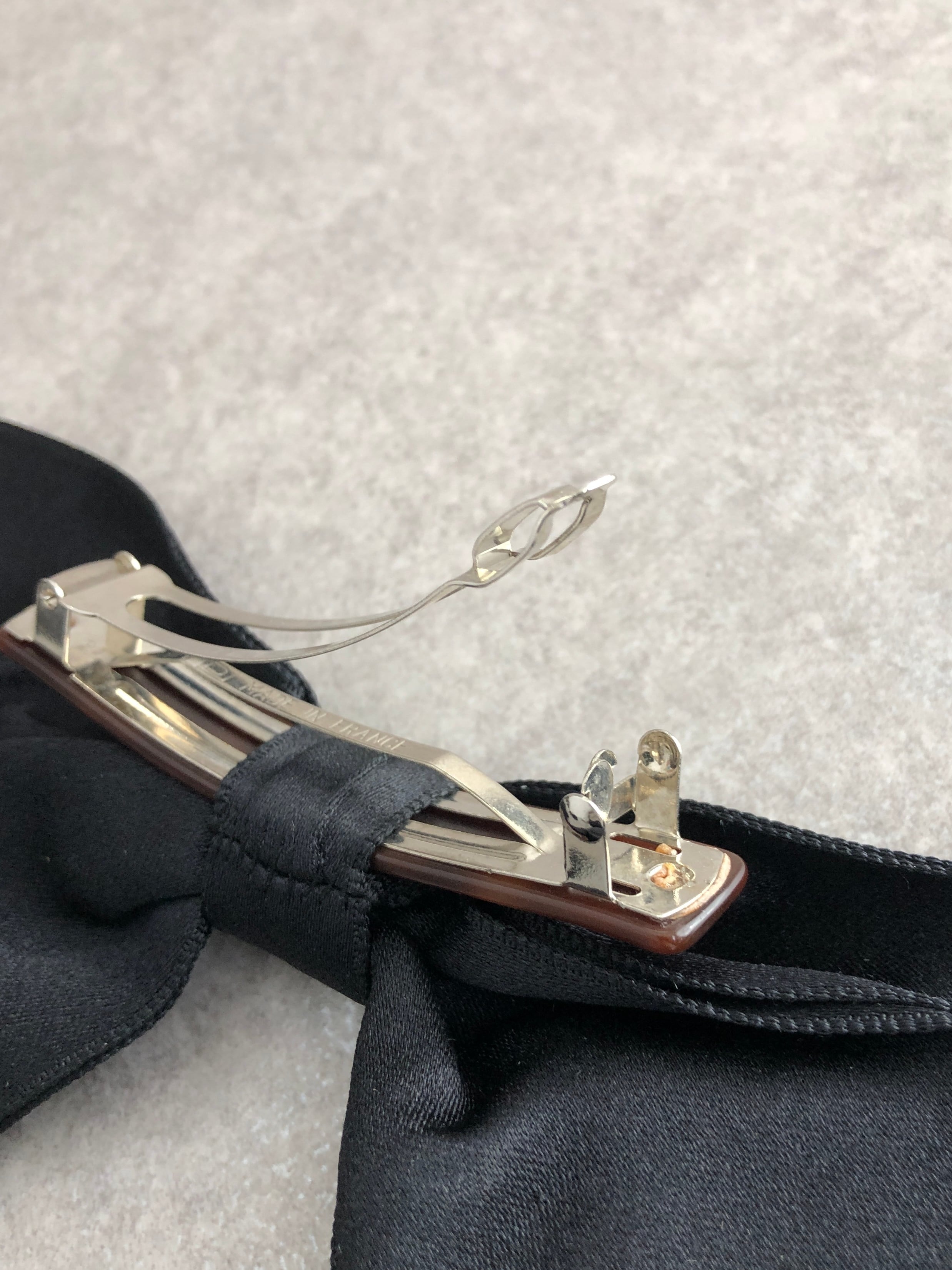 CHANEL シャネル ヘアアクセサリー ブラック リボン バレッタ vintage