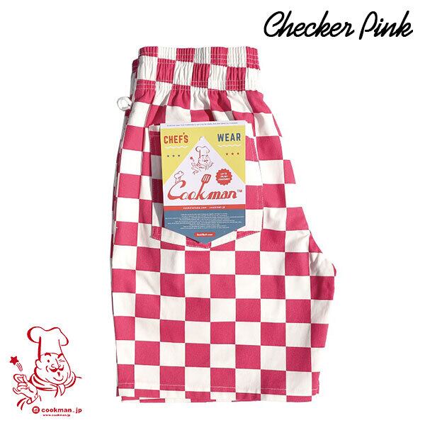 Chef Short pants Checker PINK シェフ ショートパンツ チェッカー ピンク UNISEX 男女兼用 Cookman クックマン イージーパンツ アメリカ