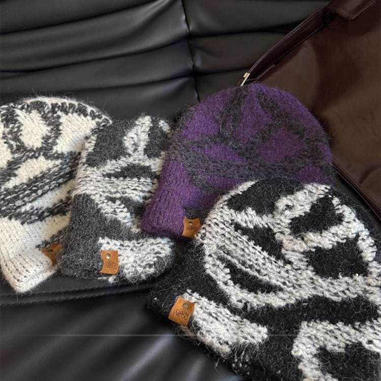 編み込み柄 ニットキャップ ◆4col L00114