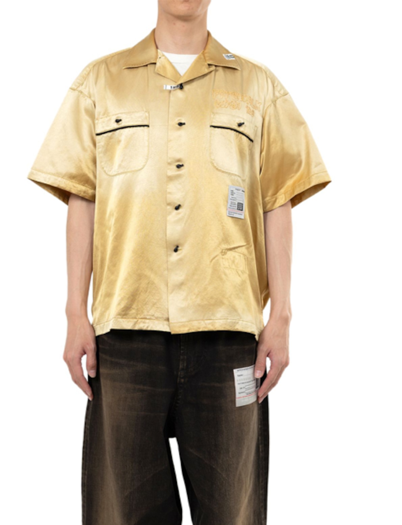 Tシャツ・カットソー MIHARAYASUHIRO SS25 'Bowling' shirt (J14SH186 KHAKI) 25SS】Maison MIHARA YASUHIRO ミハラヤスヒロ / Embriodery