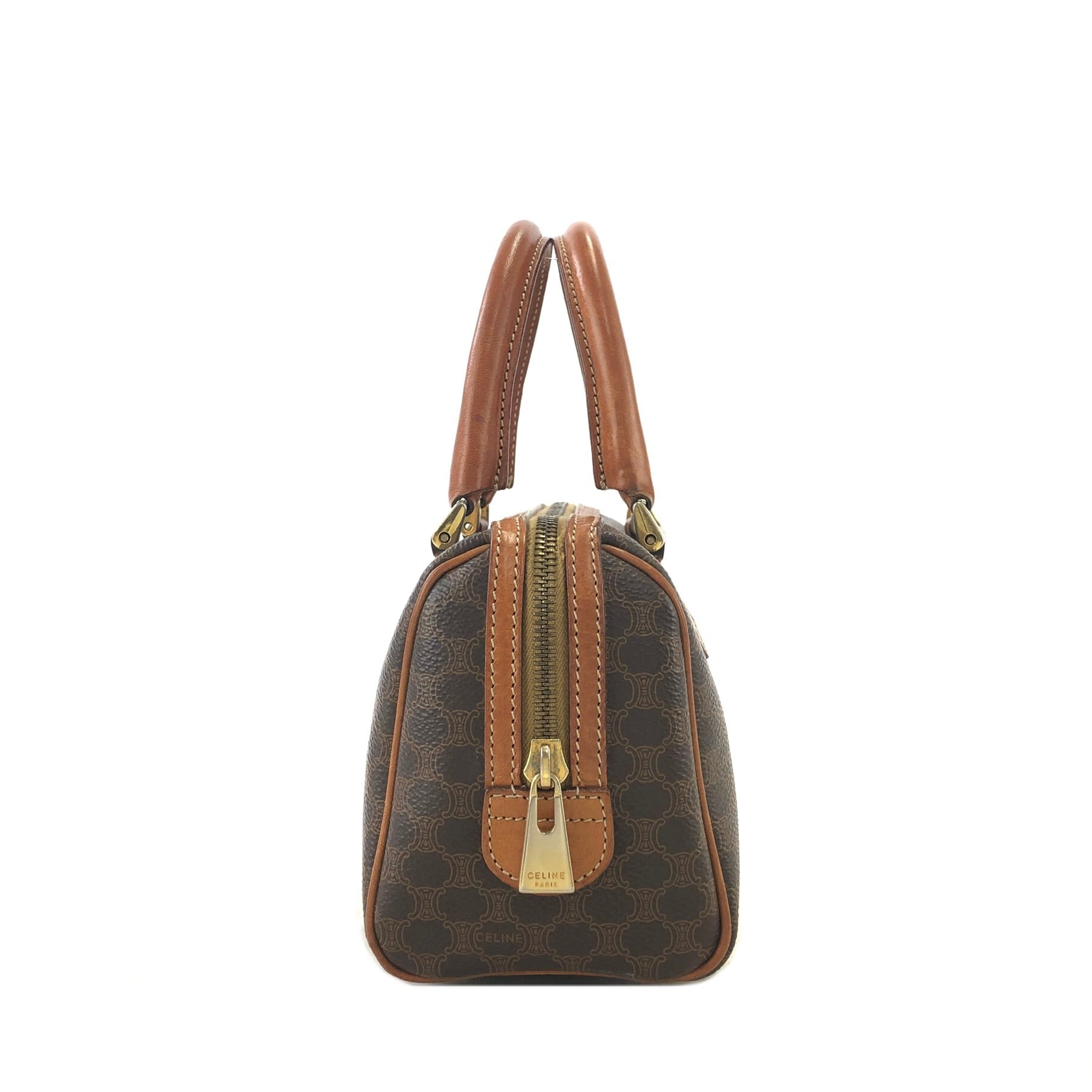 CELINE セリーヌ マカダム レザー ミニボストン 2WAY ショルダー