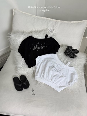[Matilda&Lee] Add Cubic Lettering Tee (15/17/19) / [마틸다앤리] 큐빅레터링티추가 (15/17/19)