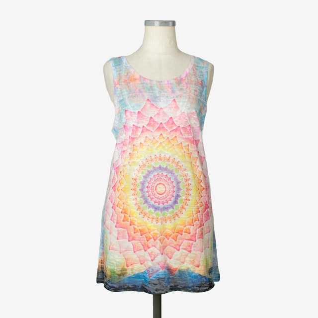 プリントヘザータンク　オーロラ　Print heather tank top Aurora