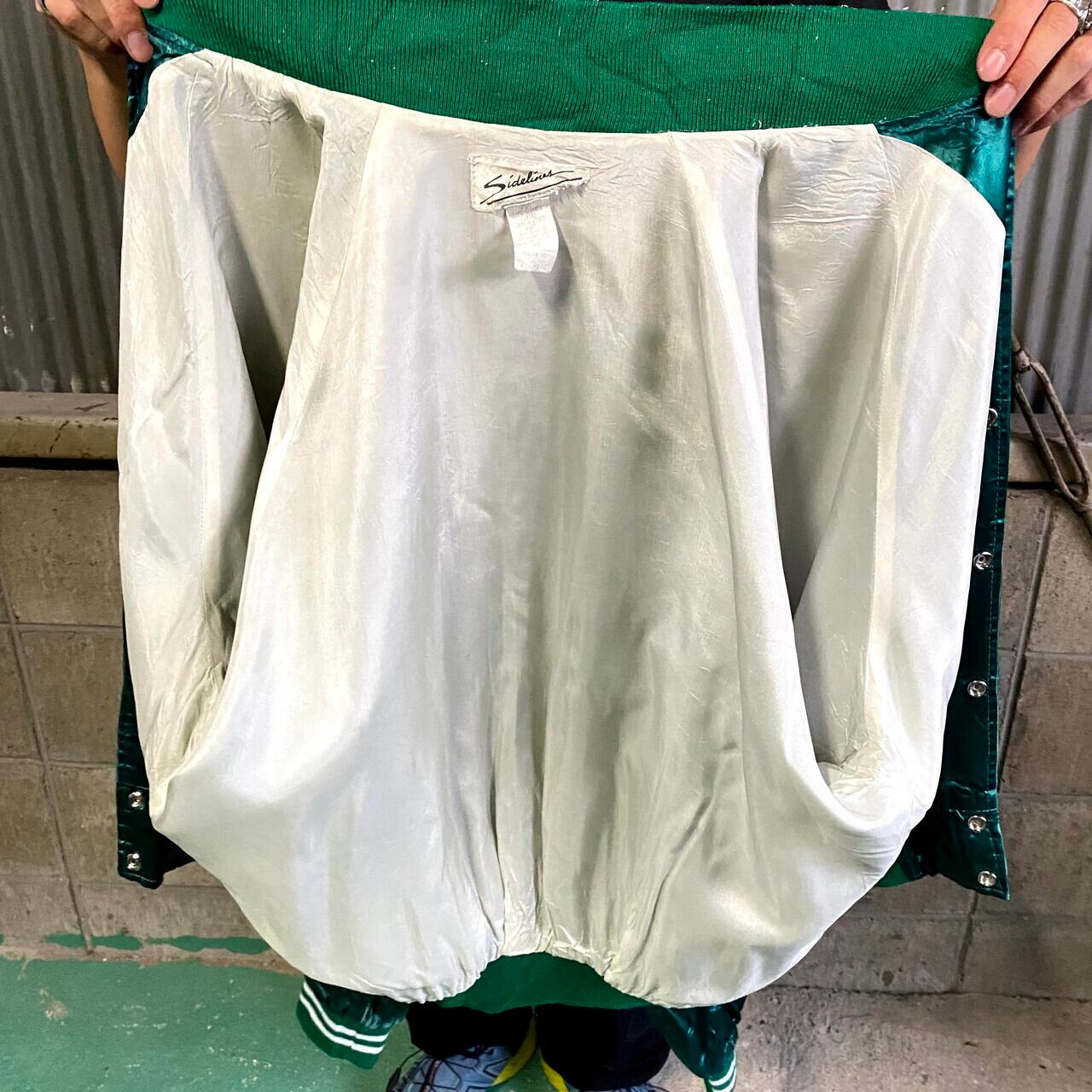 USA製 ビンテージ Hotel 企業ロゴ刺繍 サテンスタジャン メンズXL 古着