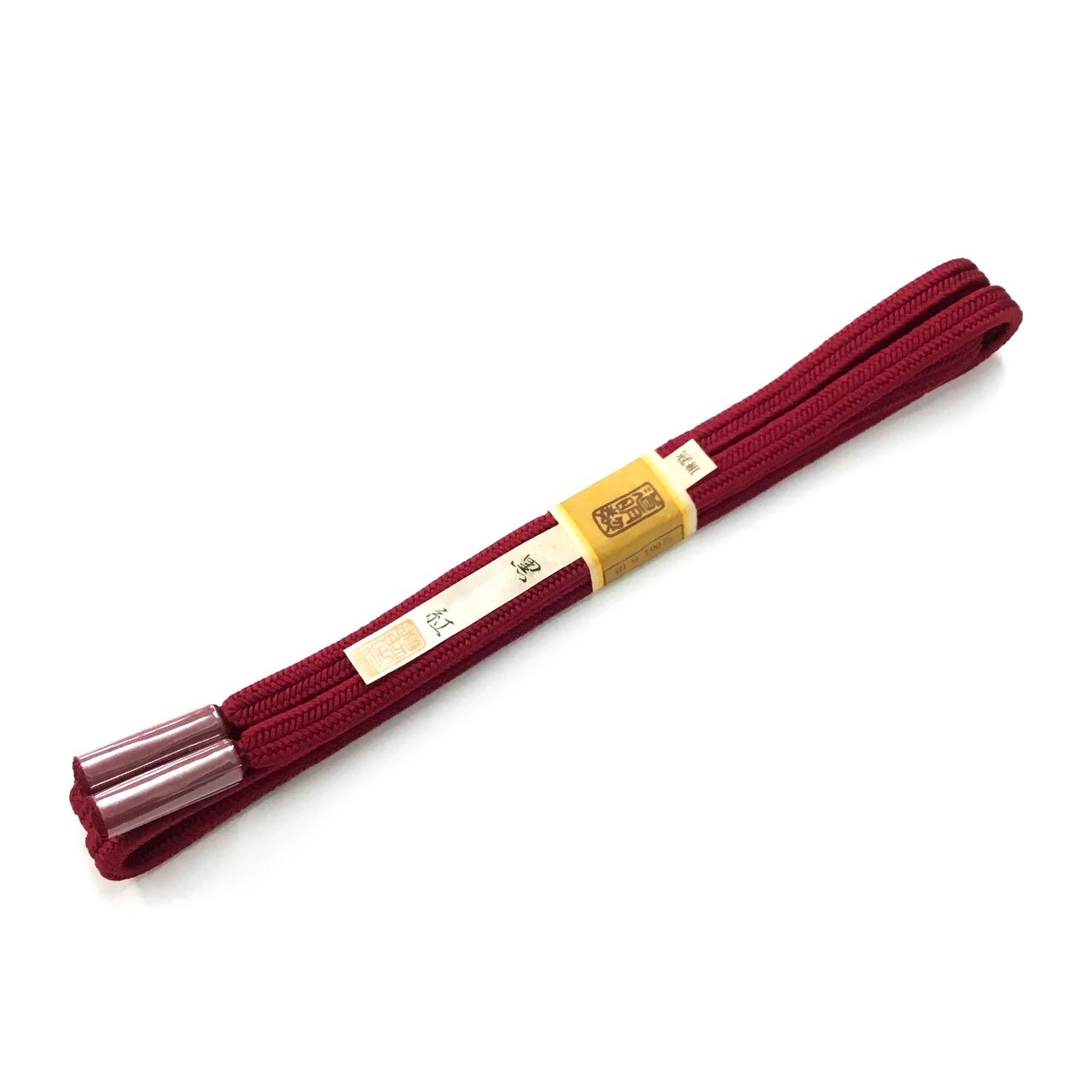 道明 帯締め 冠組 無地 錆朱【未着用品】 | かわの屋