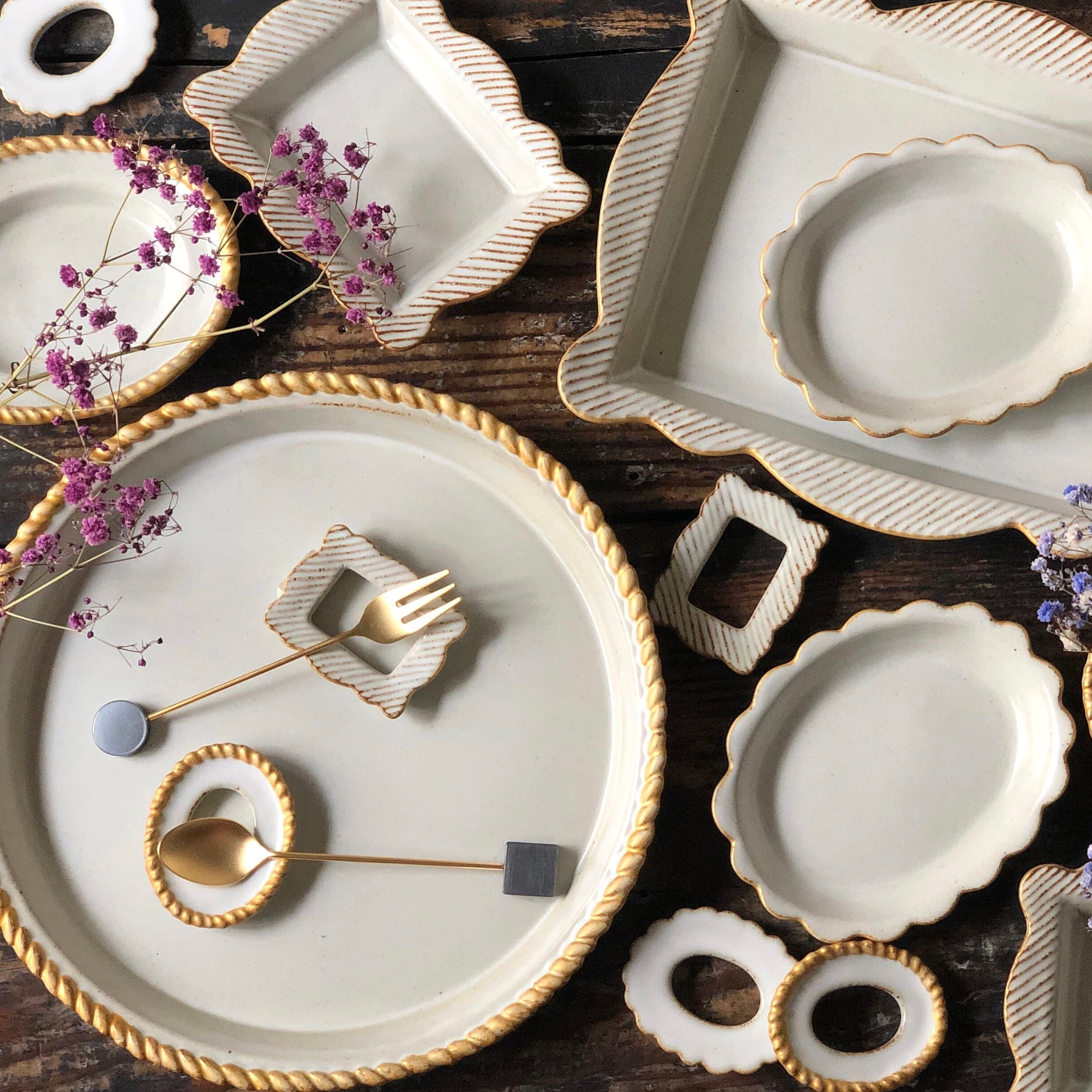 sen frame プレート 大／角 | 器と雑貨ボタニカル