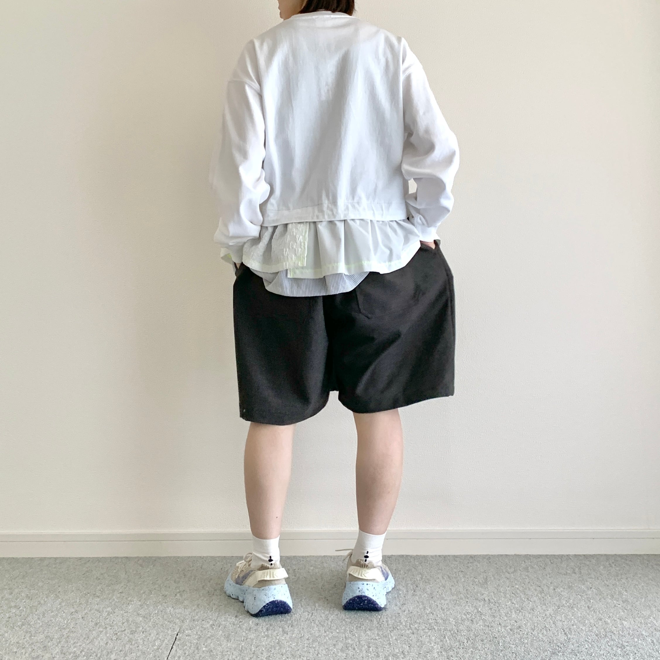 6月中旬までにお届け】nancoinancoi box tuck wide wide fit short