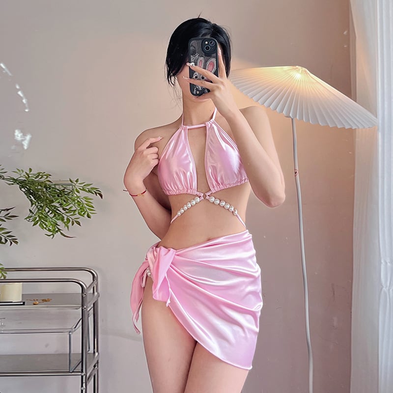 3点セット】ビキニ セクシー 水着 真珠 海辺 旅行 モノキニ XH7-YZM