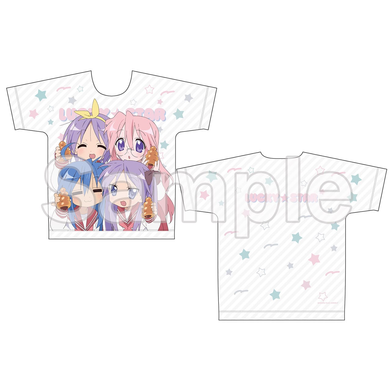 【4571576729184受注生産】らき☆すた フルグラフィックシャツ チョココロネ XL