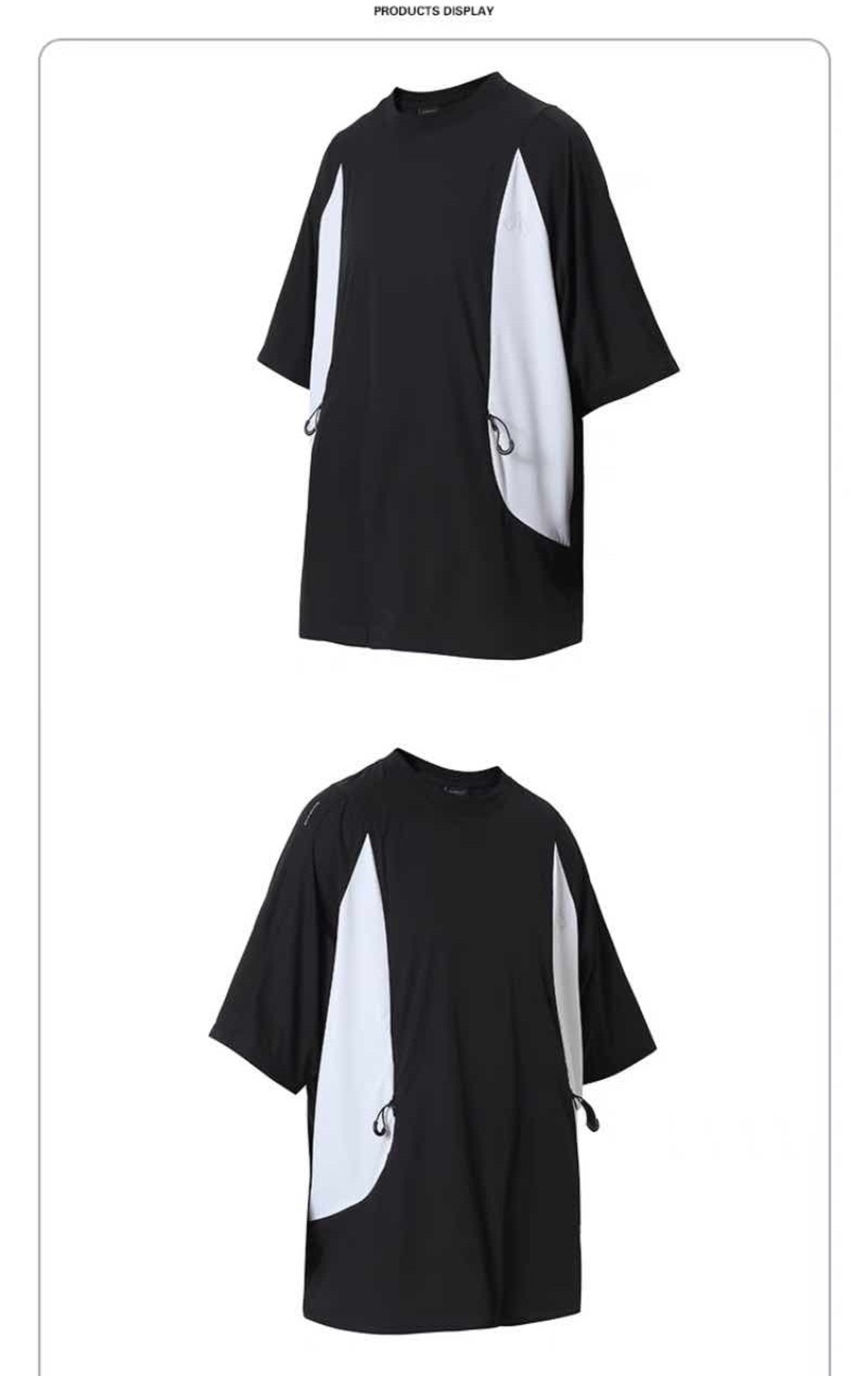WHYWORKS パンダカラー デコンストラクト ジオメトリックパッチワークTシャツ