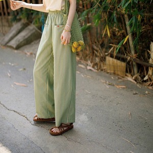 ストライプワイドイージーパンツ B0118