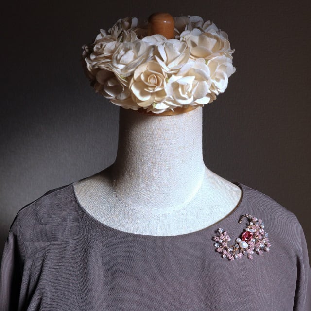 No.0334 シュライナー　 ピンク＆アクアブルー　ブローチ ax008_1.jpg