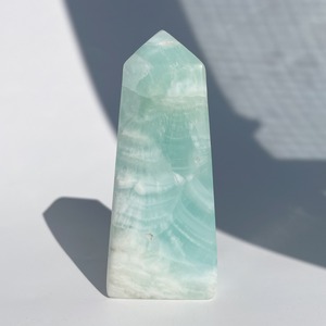 【高品質】カリビアンブルーカルサイト タワー04◇ Caribbian Blue Calcite ◇天然石・鉱物・パワーストーン