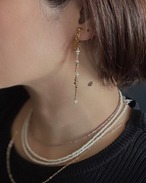 Mélange（メランジュ）ー  シルバー×ゴールドのロングイヤリング