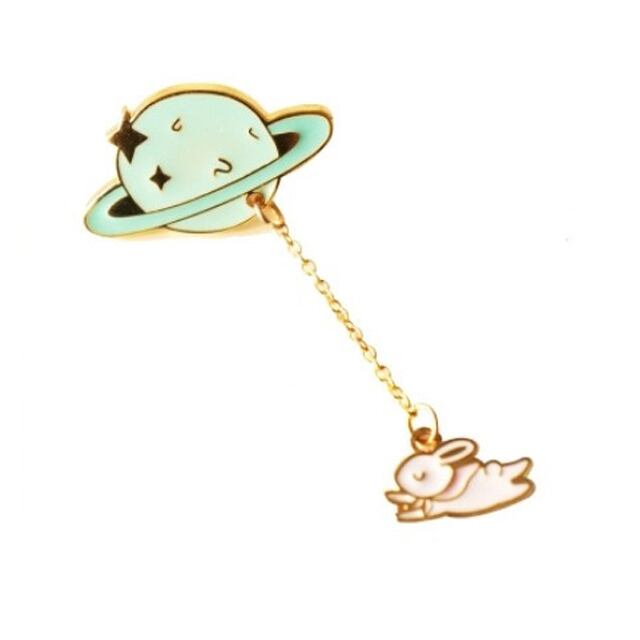 メール便発送可 ピンバッジ 宇宙飛行 うさぎ Antenna アンテナ うさぎのまーるの雑貨屋さん