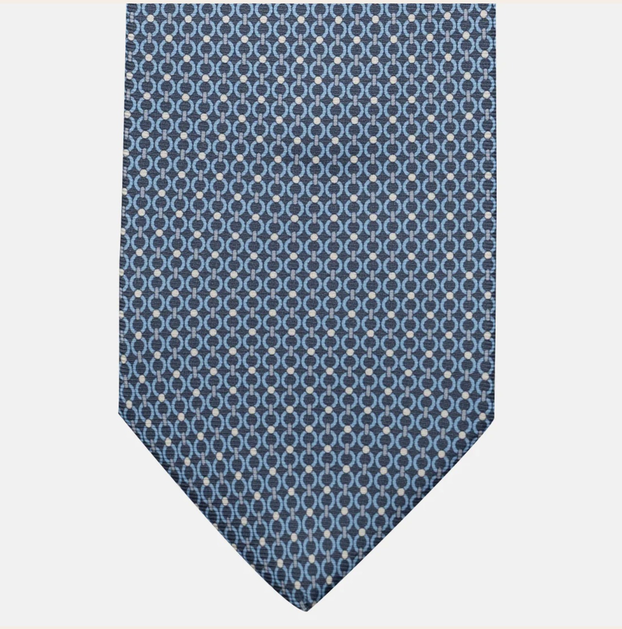 Cravatta 3 pieghe in Seta, Fantasia Concatenata, Grigio - JA056672-4