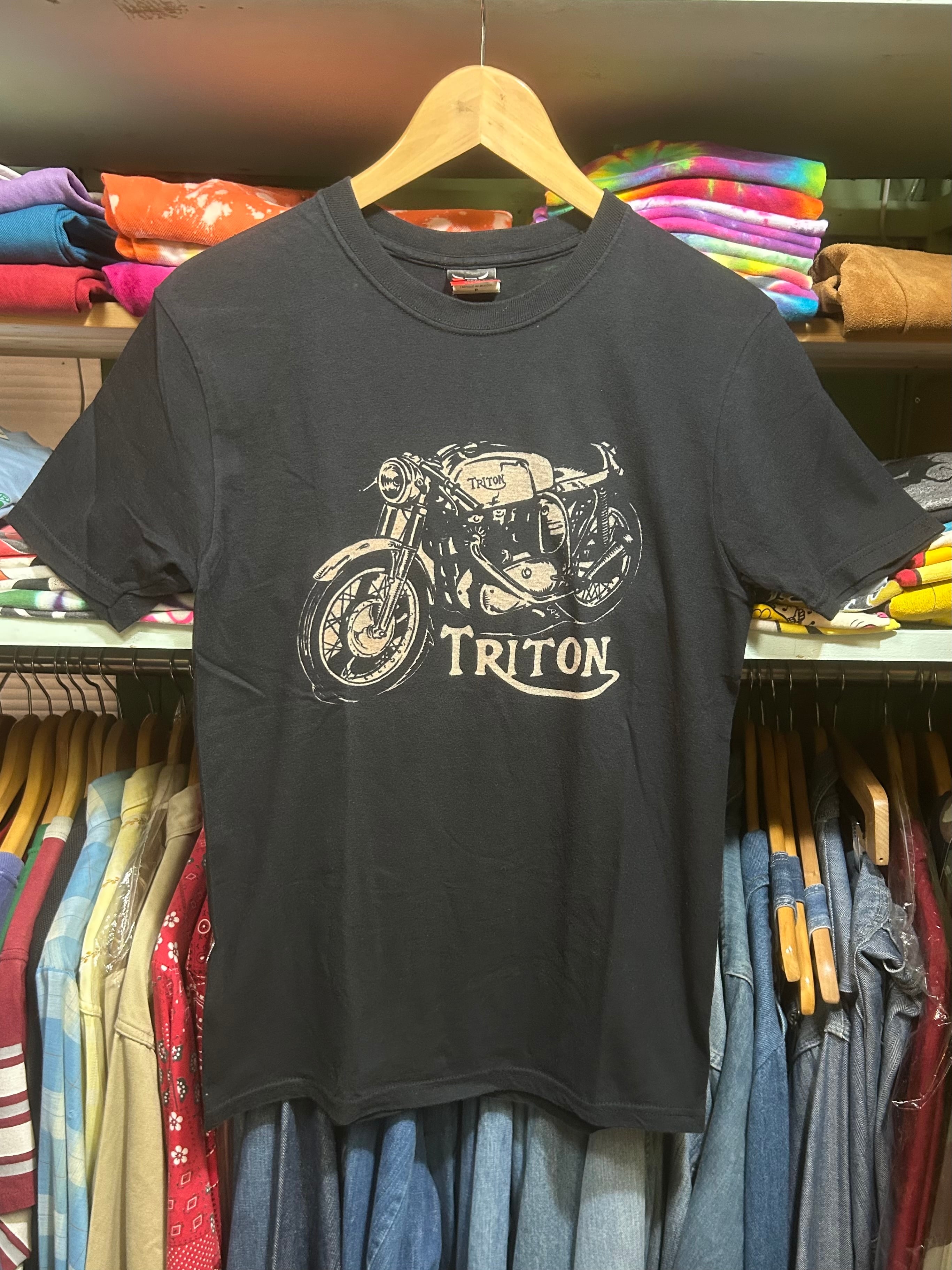 00s Triton Caferacer Moto Retro Hanes Beefy-Tシャツ