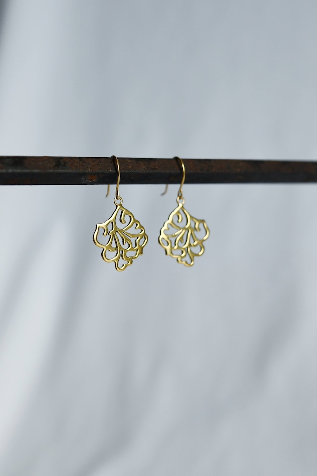 K18 Arabesque Design Square Earrings 18金アラベスクデザインピアス/イヤリング(スクエアー)