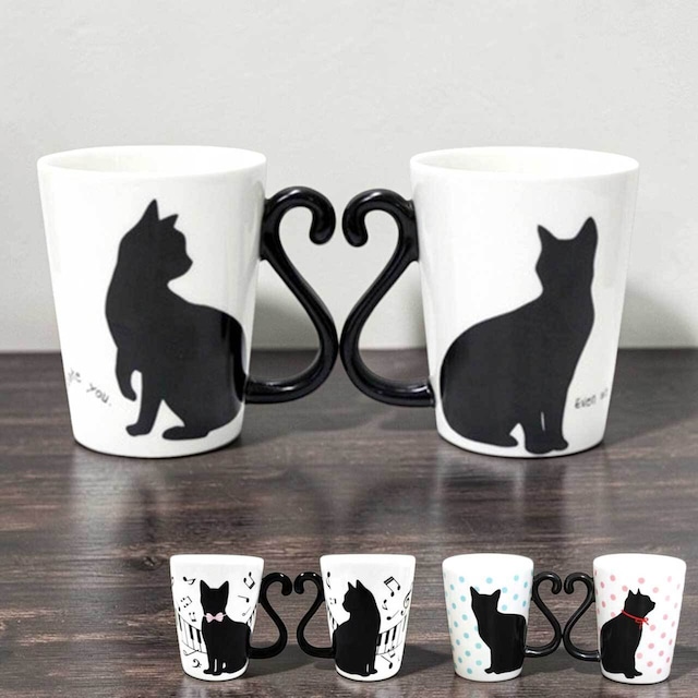 猫柄 ペア マグカップ セット ツインマグ 食器 結婚祝い プレゼント【224】