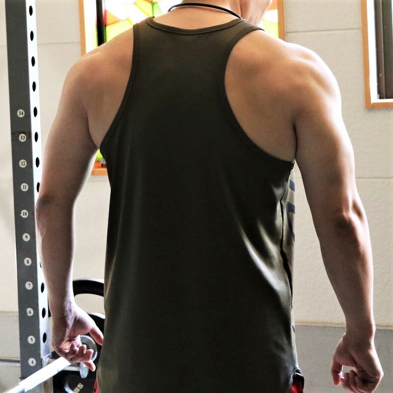 10FIT TE-19 タンクトップ ストレッチ トレーニング 筋トレ カーキ