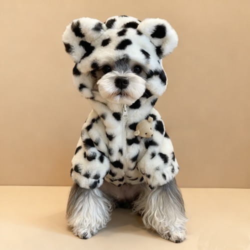 お洒落であったかい♡　カウ柄フード付きアウター　牛柄