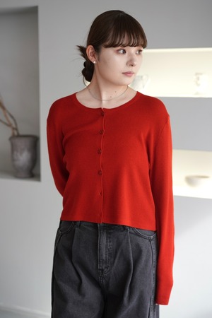 ベーシックニットカーディガン　Red