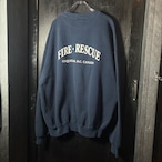 90s メキシコ製 RUSSELL ATHLETIC スウェット 消防レスキュー ネイビー
