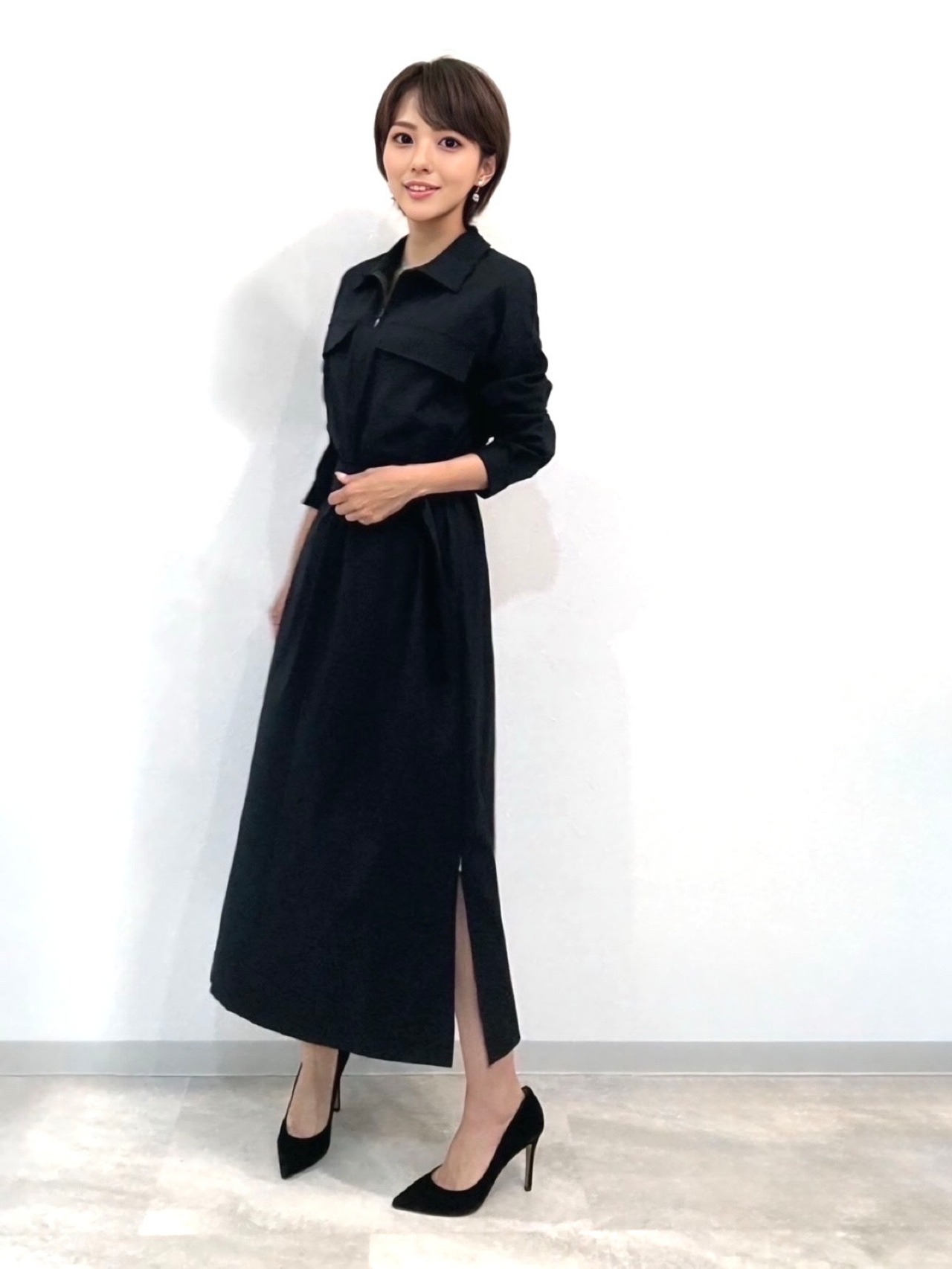 ベルト付きミリタリーワンピース