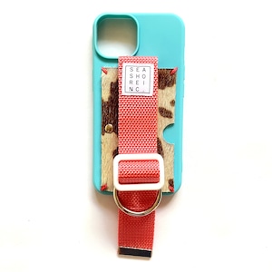 for iPhone【 animal 】turquoise × smoke pink