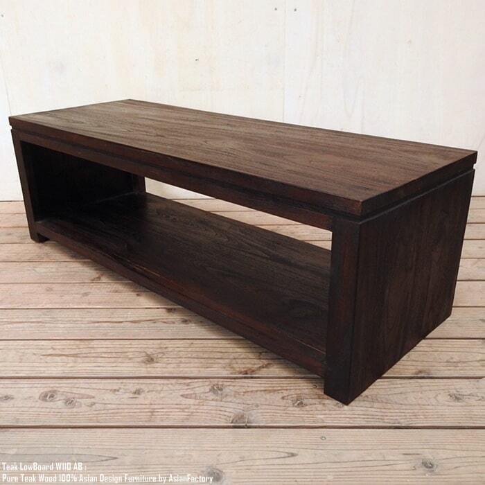 チーク無垢材 テレビ台 110cm LAB アンティークブラウン オーディオ