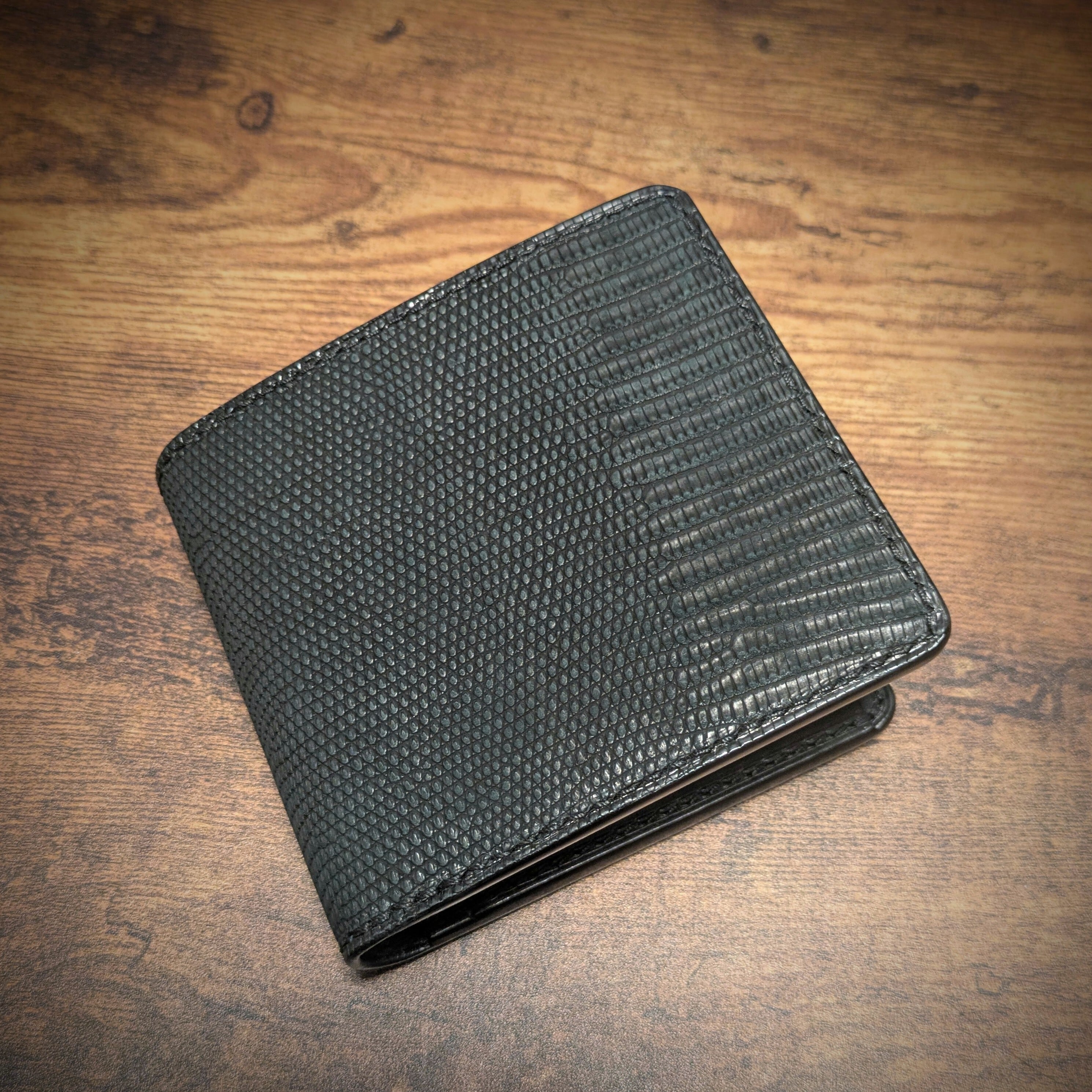 ハーフウォレット ヌバックリザード～Billfold wallet nubuck lizard