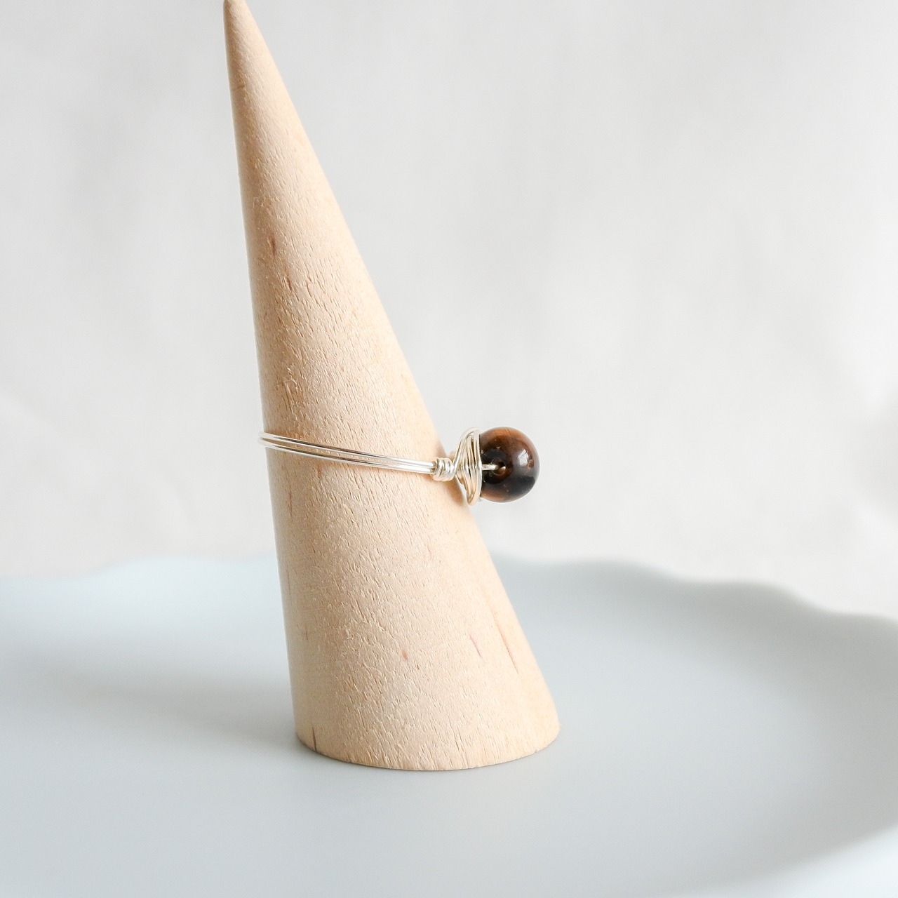 タイガーアイ　こつぶ　シルバーの指輪