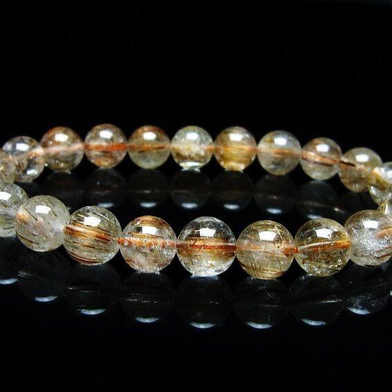 キャッツアイルチルクォーツ ブレスレット 9mm ルチルクォーツ ブレス 一点物 メール便可 [M便 1/10] 111-45850