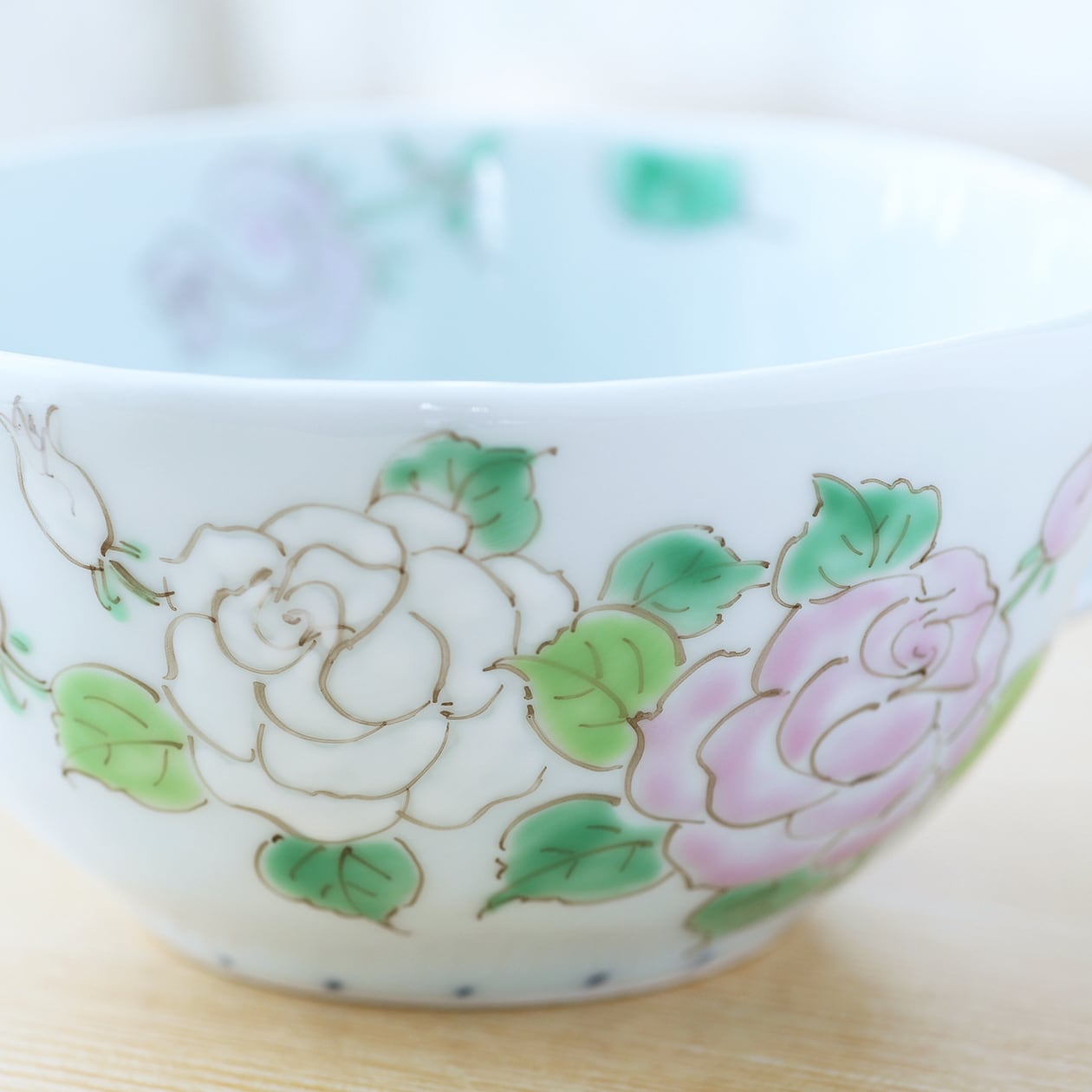 藍水窯 紫陽花づくし カフェボウル うつわ藍水 ｜ カフェボール バラ ｜ 波佐見焼 | にっこう生活館
