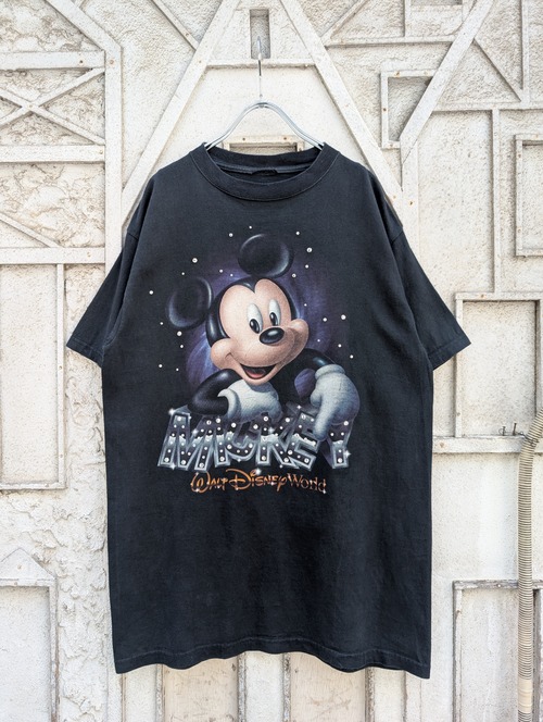 "深緑" REMAKE rhinestone tee / MICKEY MOUSE