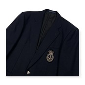 ROYAL BOAT HOUSE CLUB ロイヤルボートハウス エンブレム付き 銀ボタン ウール 紺ブレザー テーラードジャケット サイズ XL /濃紺ネイビー