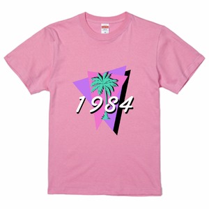 80's ファンシー PalmTree Tシャツ pink