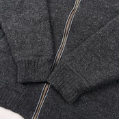 Crocodile クロコダイル 裏地付き ジップアップ ウールニット ジャケット サイズ L /メンズ/チャコール