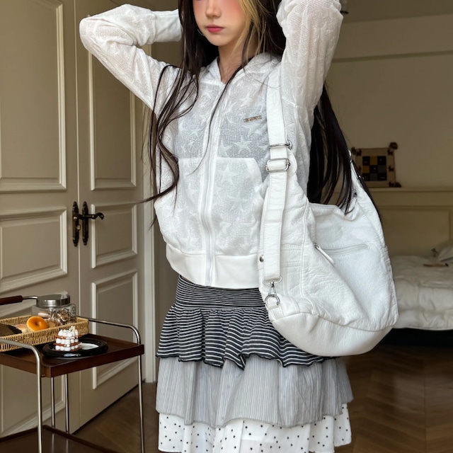 sheer star cat-ear zip-up hoodie　スターシアーキャットイヤージップフーディー　J2149